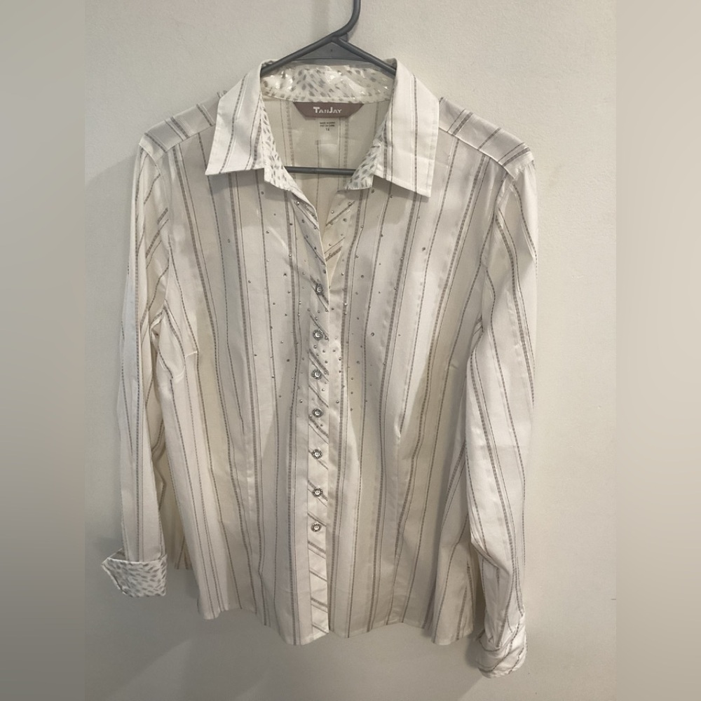Tan jay Pinstripe Blouse